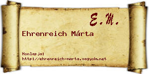 Ehrenreich Márta névjegykártya